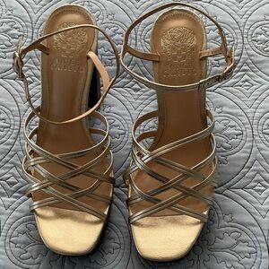 Vince Camuto Metallic Gold Strappy Sandals